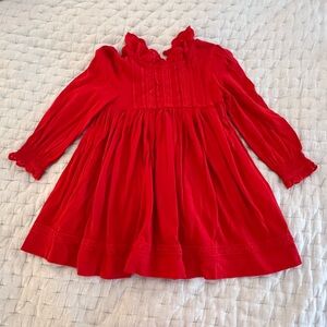 VGUC Mini Boden Red Broderie Dress Size 2-3